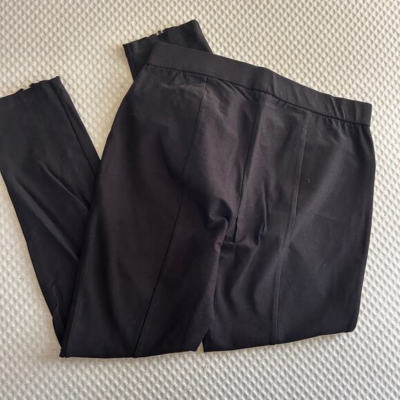 Eileen Fisher Stretch Crepe Pant S SP PS Black Skinny Straight Ankle Trouser Zip - Picture 3 of 5